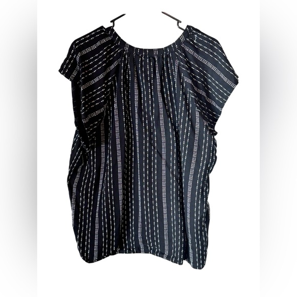 💥Time and Tru Black and White Striped Blouse XXL - Picture 2 of 3